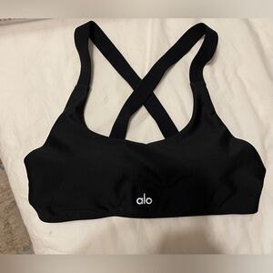 Black alo cross back sports bra size medium